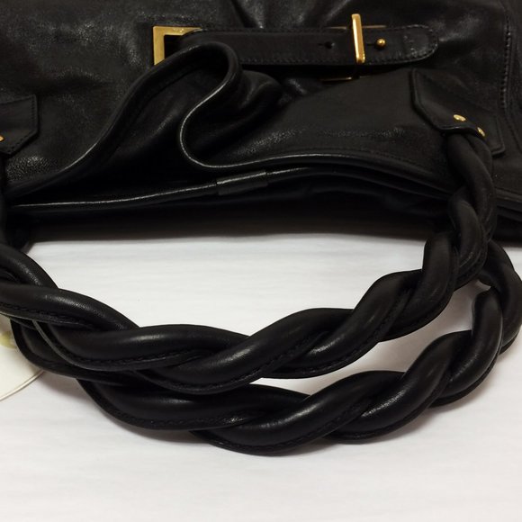 Chloe Amy Pleated Black Leather Tote - Picture 2 of 9
